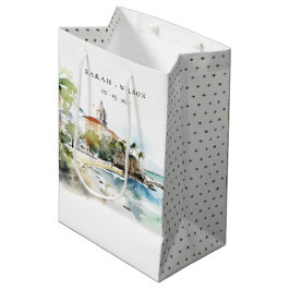 San Juan Puerto Rico Watercolor Landscape Wedding