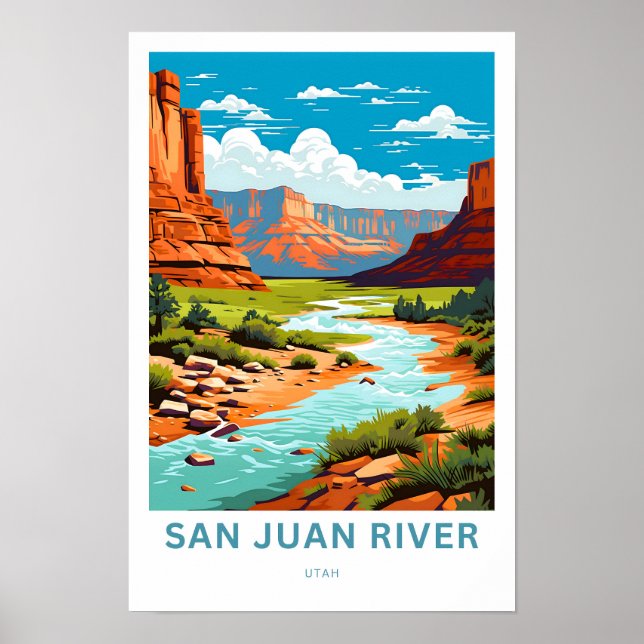 San Juan River Utah Travel Skriv ut Poster (Framsidan)