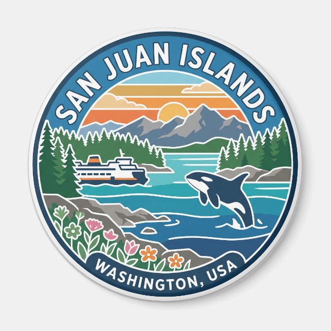 San Juanöarna USA Magnet (Framsidan)