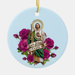 San Judas Tadeo Julgransprydnad Keramik