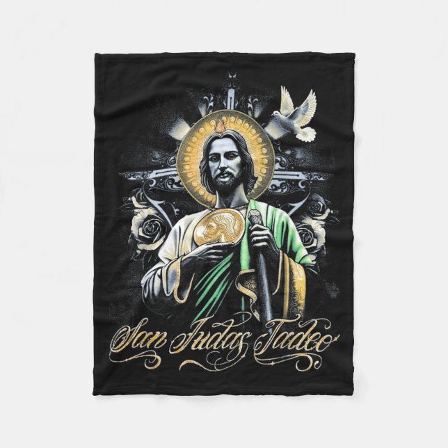 San Judas Tadeo Religious Art Catholic Saints Desi Fleecefilt (Framsidan)
