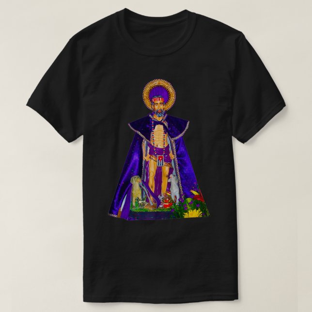 San Lazaro med hundar Babalu Aye Santeria Kuba-gåv T Shirt (Design framsida)