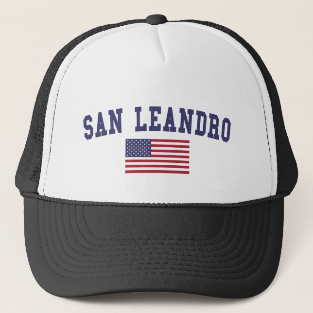 San Leandro US Flagga Truckerkeps (Framsida)