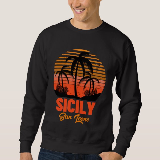 San Leone Sicilien Italien Lång Ärmad Tröja (Framsida)