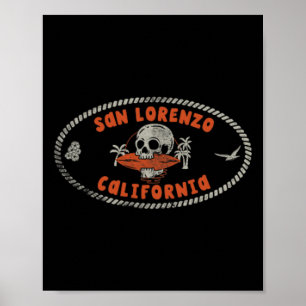 San Lorenzo Kalifornien Ca Retro Surfar Front Och Poster