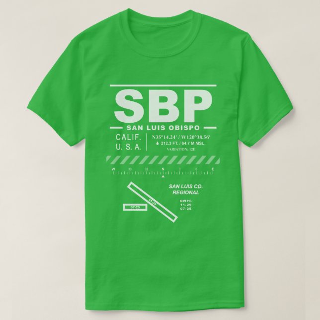 San Luis County Regional Airport SBP T Shirt (Design framsida)