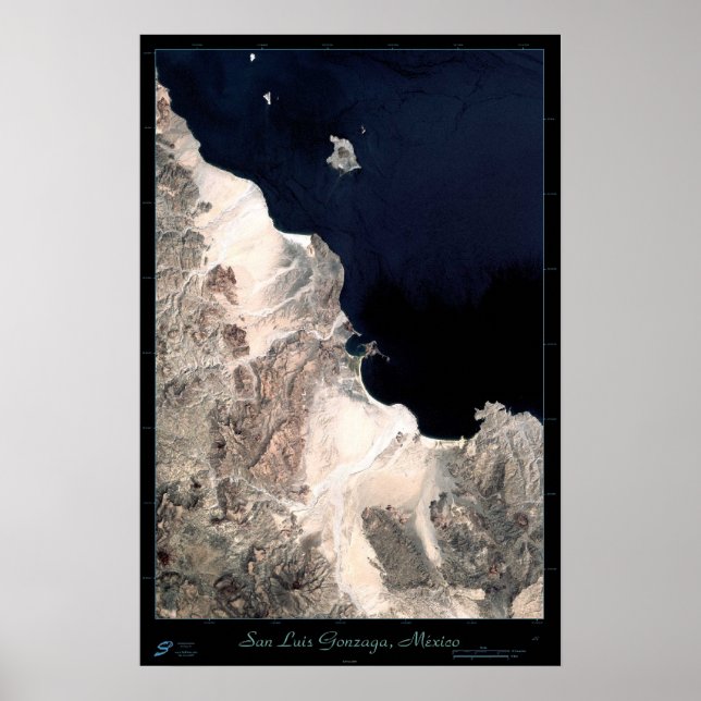 San Luis Gonzaga, Baja California satellit affisch (Framsidan)