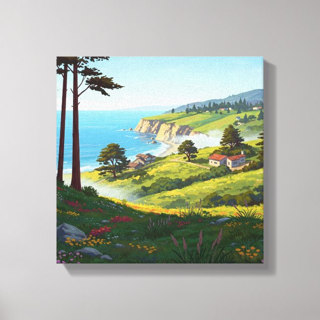 San Luis Obispo California Central Kusten Canvastryck (Framsida)