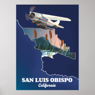 San luis obispo California karta Poster