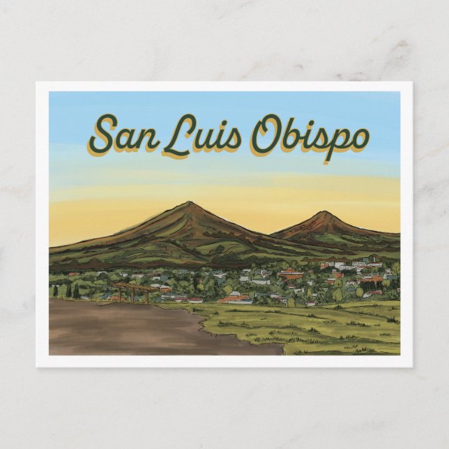 San Luis Obispo California Postcard Vykort (Framsida)