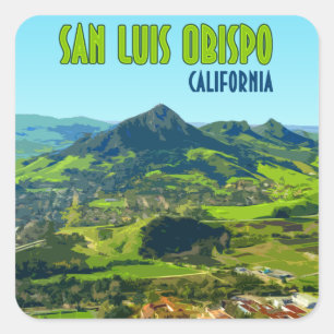 San Luis Obispo California Vintage Fyrkantigt Klistermärke