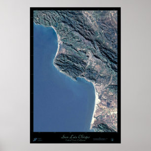 San Luis Obispo Kalifornien satellit- affisch