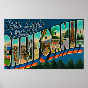 San Luis Obispo Kalifornien - stor brevplats Poster