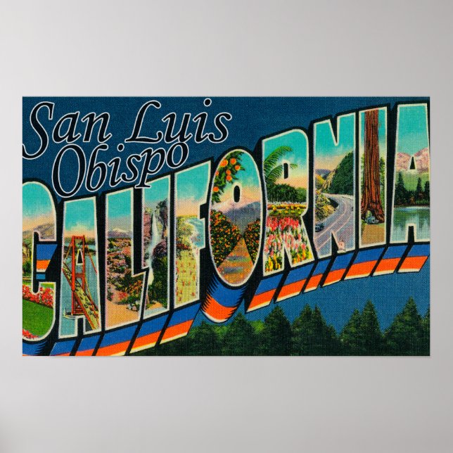 San Luis Obispo, Kalifornien - Stora Brev Scene Poster (Framsidan)