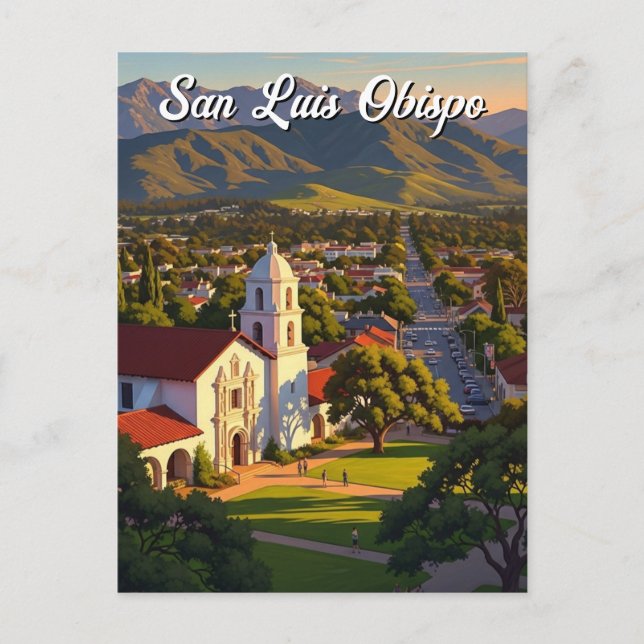 San Luis Obispo  Kalifornien Vykort (Framsida)