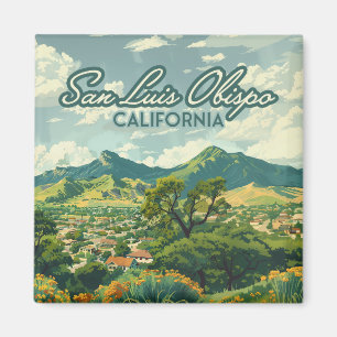 San Luis Obispo SLO California Central Kusten Retr Magnet