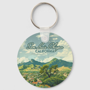 San Luis Obispo SLO California Central Kusten Retr Nyckelring