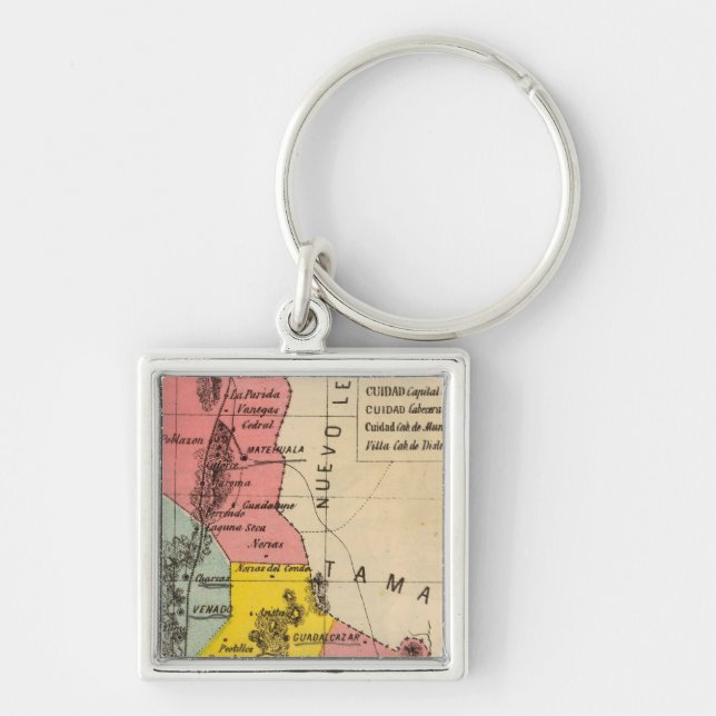 San Luis Potosi, Mexiko Fyrkantig Silverfärgad Nyckelring (Framsidan)
