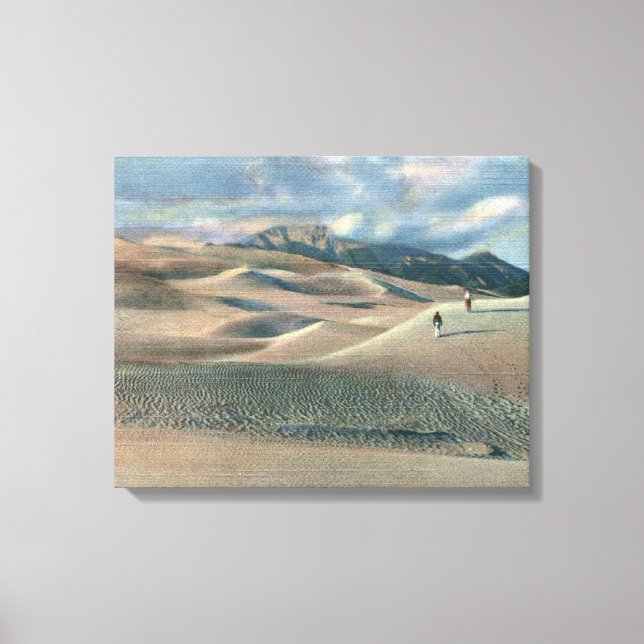 San Luis Valley, Colorado - Underbar Sand Dunes Canvastryck (Framsida)