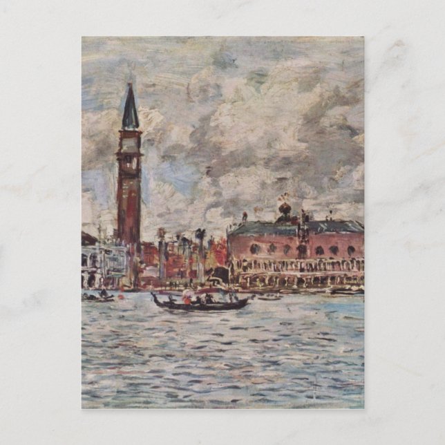 San-Marco-kvadraten i Venedig av Eugene Boudin Vykort (Framsida)
