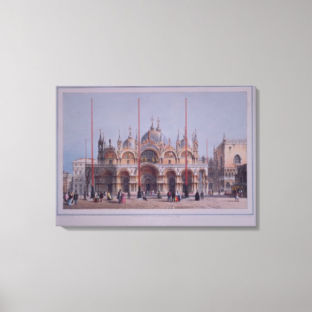 San Marco, Venedig, graverad av Brizeghel (litho) Canvastryck (Framsida)