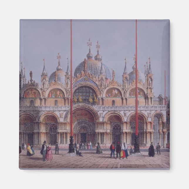 San Marco, Venedig, graverad av Brizeghel (litho) Magnet (Framsidan)