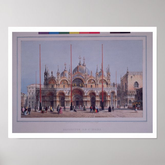 San Marco, Venedig, graverad av Brizeghel (litho) Poster (Framsidan)