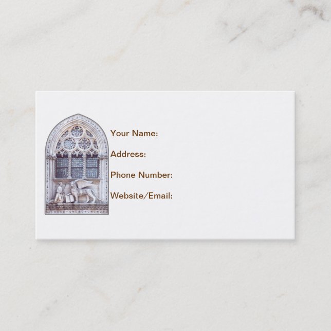 San Marco Winged Lejon glasruta Visitkort (Framsida)