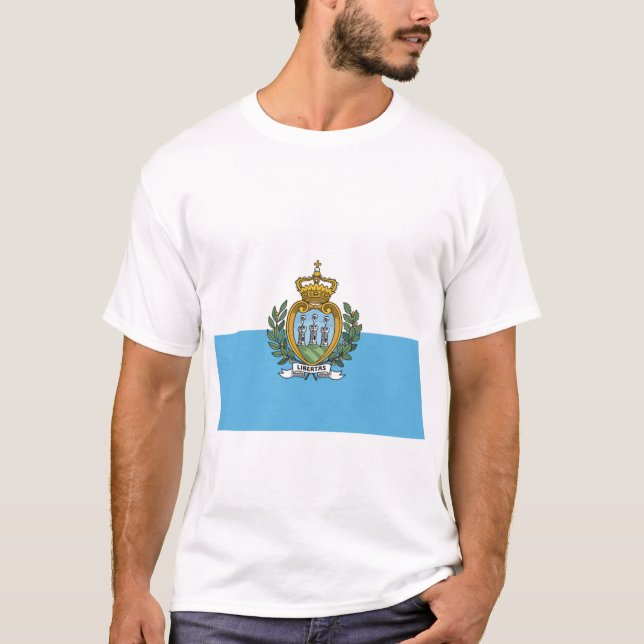 San Marein - San Marino Flagga T Shirt (Framsida)