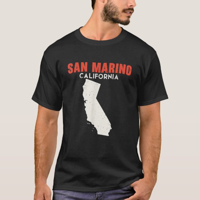 San Marino California USA State America Travel Cal T Shirt (Framsida)