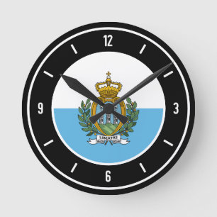 San Marino Flagga Elegant Rund Klocka