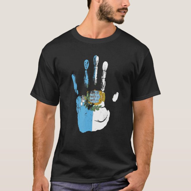 San Marino Flagga Hand Manar Women Kids T Shirt (Framsida)