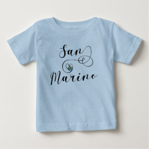 San Marino Flagga in Heart T Shirt