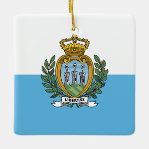 San Marino Flagga Julgransprydnad Keramik