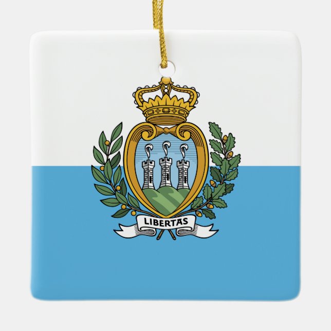 San Marino Flagga Julgransprydnad Keramik (Framsida)