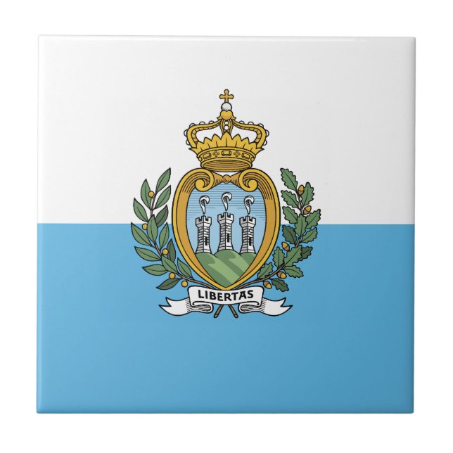 San Marino-flagga Kakelplatta (Framsidan)
