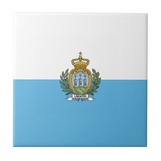 San-Marino flagga Kakelplatta (Framsidan)