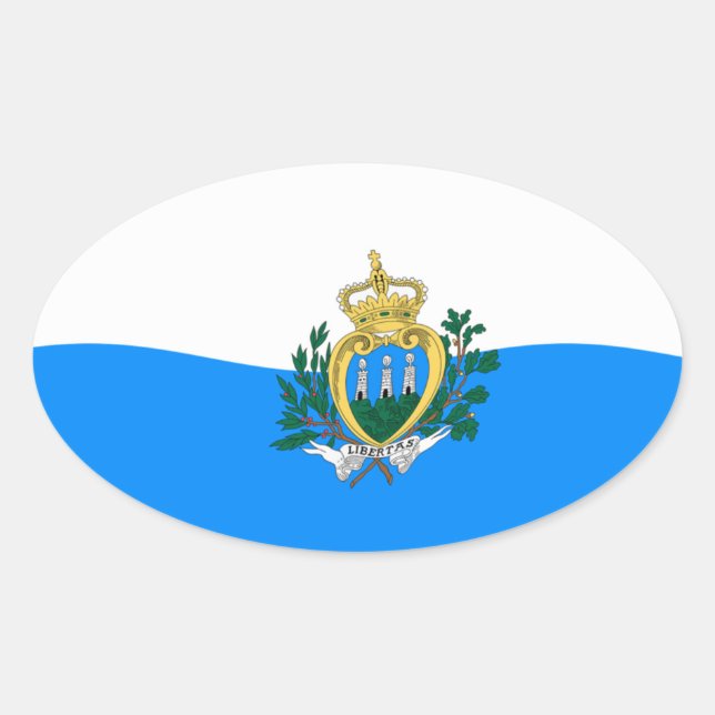 San Marino Flagga Klistermärke (Framsida)