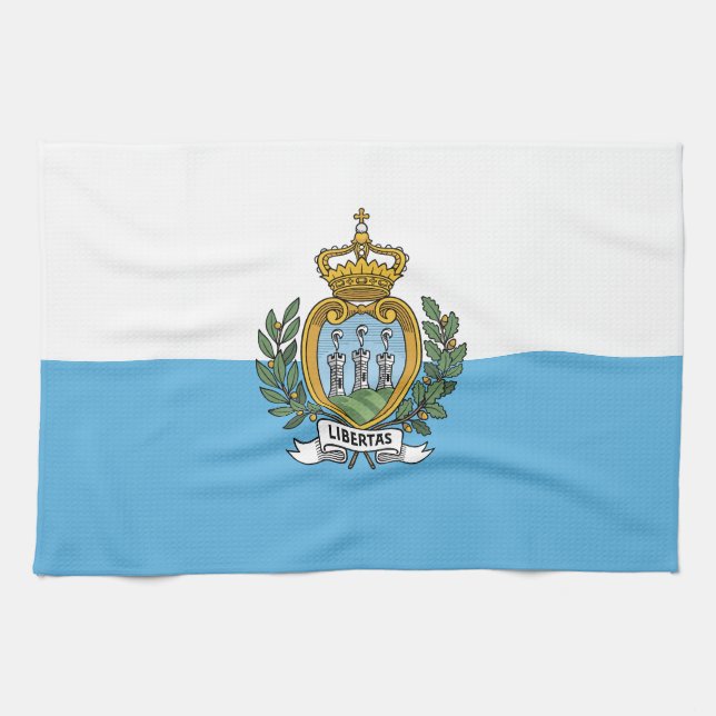 San Marino Flagga Kökshandduk (Horisontell)
