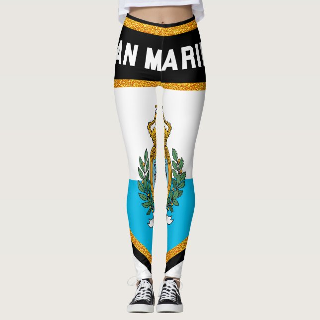 San Marino Flagga Leggings (Framsida)