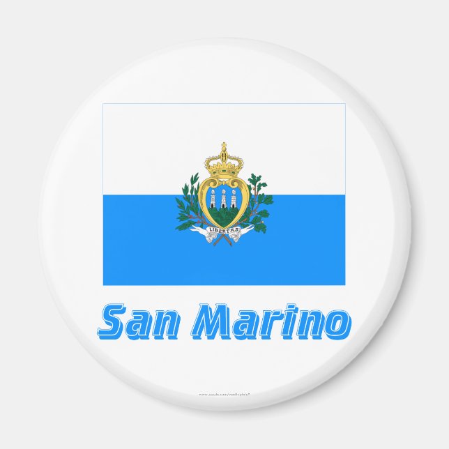 San Marino Flagga med Namn Magnet (Framsidan)