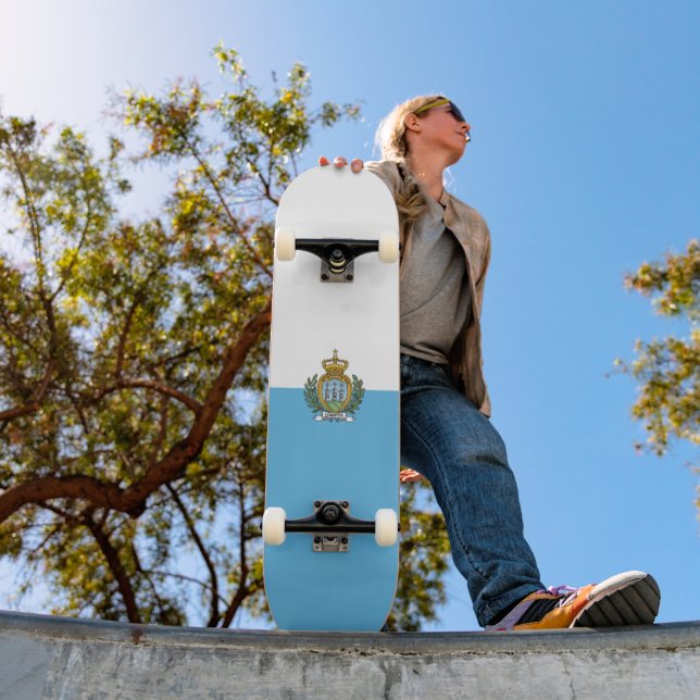 San-Marino flagga Mini Skateboard Bräda 18,5 Cm (Utomhus 1)