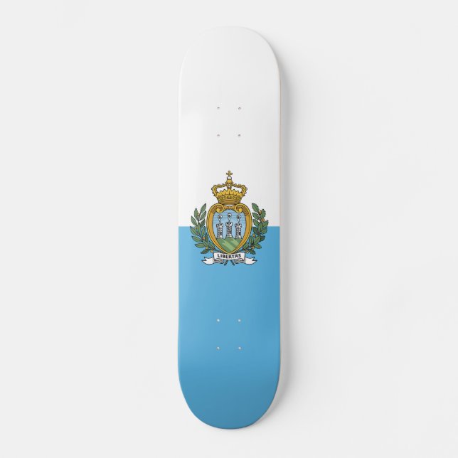 San Marino Flagga Mini Skateboard Bräda 18,5 Cm (Framsida)