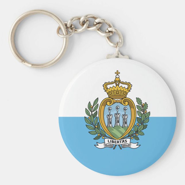 San Marino Flagga Nyckelring (Framsidan)
