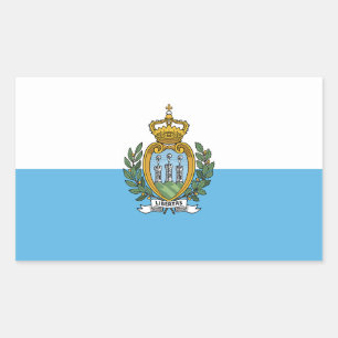 San Marino-flagga Rektangulärt Klistermärke
