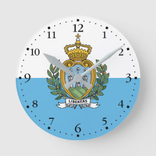 San Marino-flagga Rund Klocka