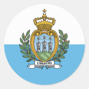 San Marino Flagga Runt Klistermärke