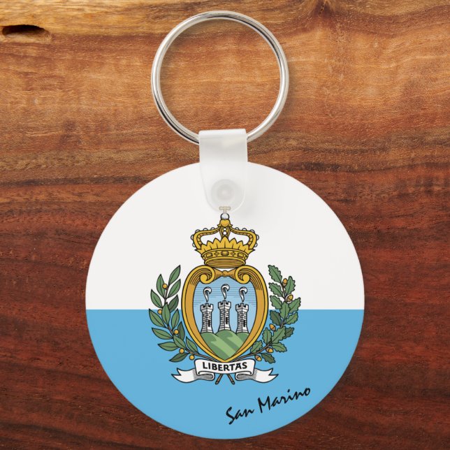 San Marino Flagga & San Marino-patrioter/sport Nyckelring (Framsida)