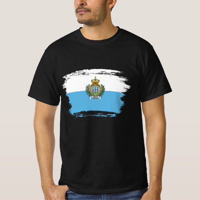 San Marino-flagga T Shirt (Framsida)