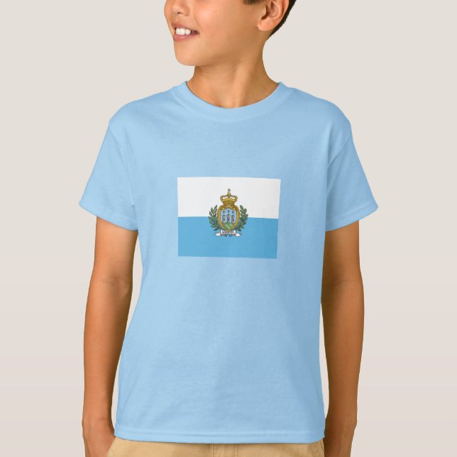 San Marino Flagga T Shirt (Framsida)